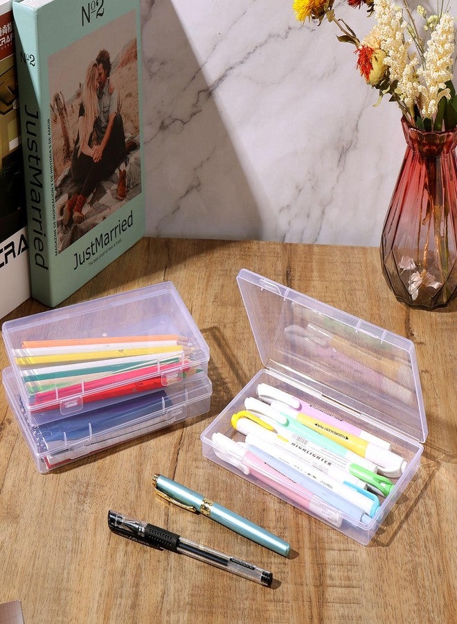 Lemecima 6 Pack Rectangular Clear Plastic Storage Containers Box with Hinged Lid for Beads and Other Small Craft Items (6.9 x 4.2 x 1 inch) - Image 5
